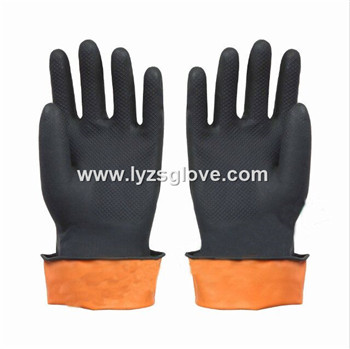 black latex industry gloves