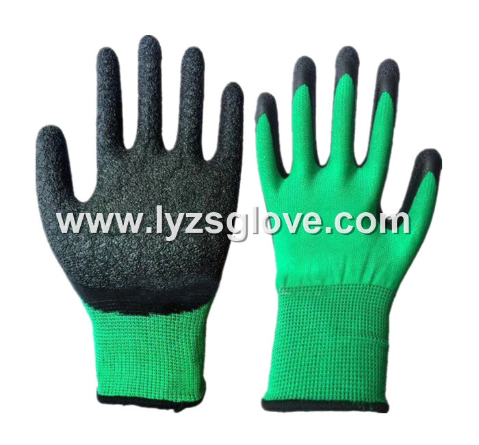 13gauge crinkle latex coated gloves