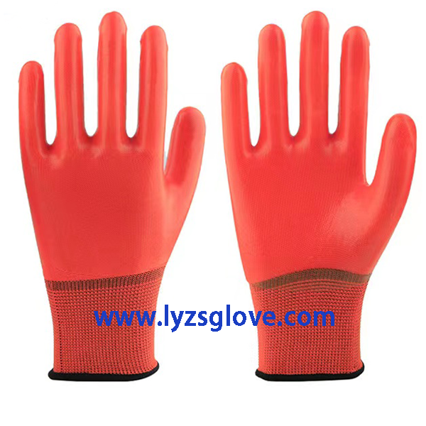 orange pvc fully coated glove